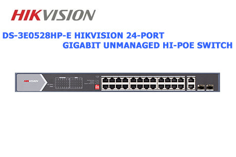 DS-3E0528HP-E HIKVISION 24-Port Gigabit Unmanaged Hi-PoE Switch