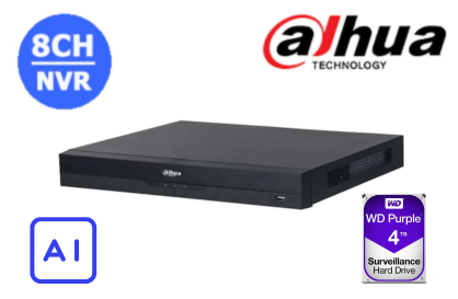 DAHUA 8CH NVR WITH 4TB INSTALLED
