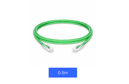 Patch lead, Cat6 with RJ45 connectors, 0.5m cable length, Green