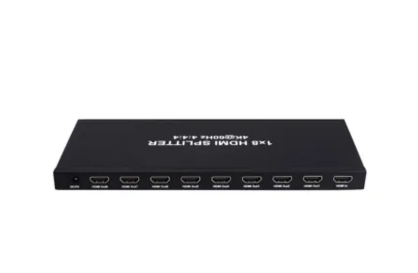 HDMI 1 input 8 output splitter, 4K UHD support, EDID copy, HDCP2.2, Support HDR, Supports Dolby,DTS 7.1 audio, 5V DC power (included)