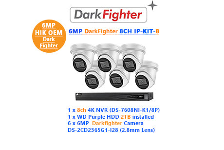 6MP DarkFighter 8CH IP-KIT-8
