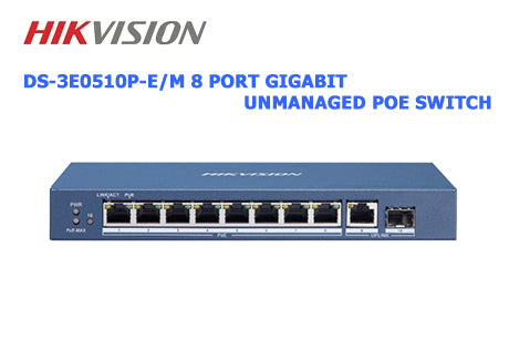 DS-3E0510P-E/M HIKVISION 8 Port Gigabit Unmanaged POE Switch
