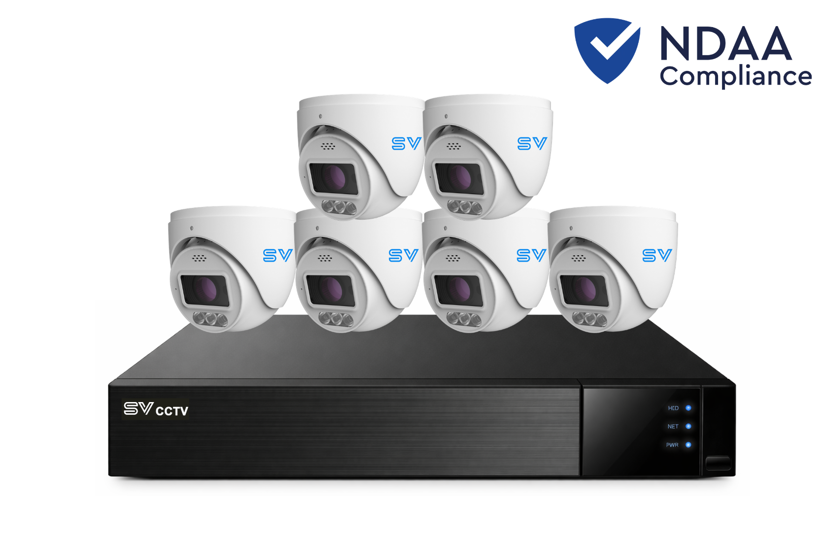 SV CCTV 8CH AI 8MP Kit - 6 x 8MP Active Deterrence Cameras with 8CH NVR (NDAA)