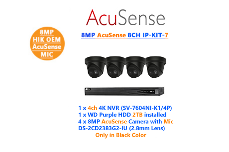 8MP AcuSense 4CH IP-KIT-7
