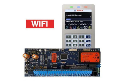 BOSCH, Solution 6000, Control panel PCB (CC610PB) + WHITE WiFi key pad (CP737B), Integrated WiFi IP Module + Tamper, Alphanumeric LCD, 144 zone, Touch tone & backlit keys