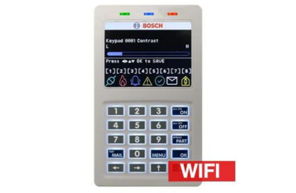 BOSCH, Solution 6000, Keypad with Integrated Wifi IP Module (2.4Ghz only), 3.5" Alphanumeric Colour LCD, WHITE, Touch tone & backlit keys, Adj volume, backlight & contrast, Suits Solution 6000 panel