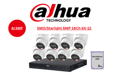 DAHUA AI SMD/Starlight 6MP 16CH Kit-12