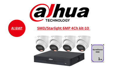 DAHUA AI SMD/Starlight 6MP 4CH Kit-10