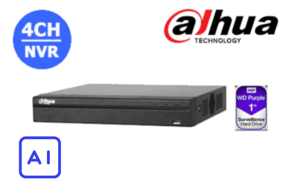 DAHUA 4CH NVR WITH 1TB HDD