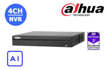 DAHUA 4CH NVR WITH 2TB HDD