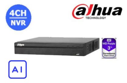 DAHUA 4CH NVR WITH 3TB HDD