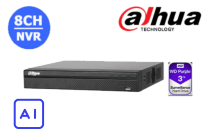 DAHUA 8CH NVR WITH 3TB HDD