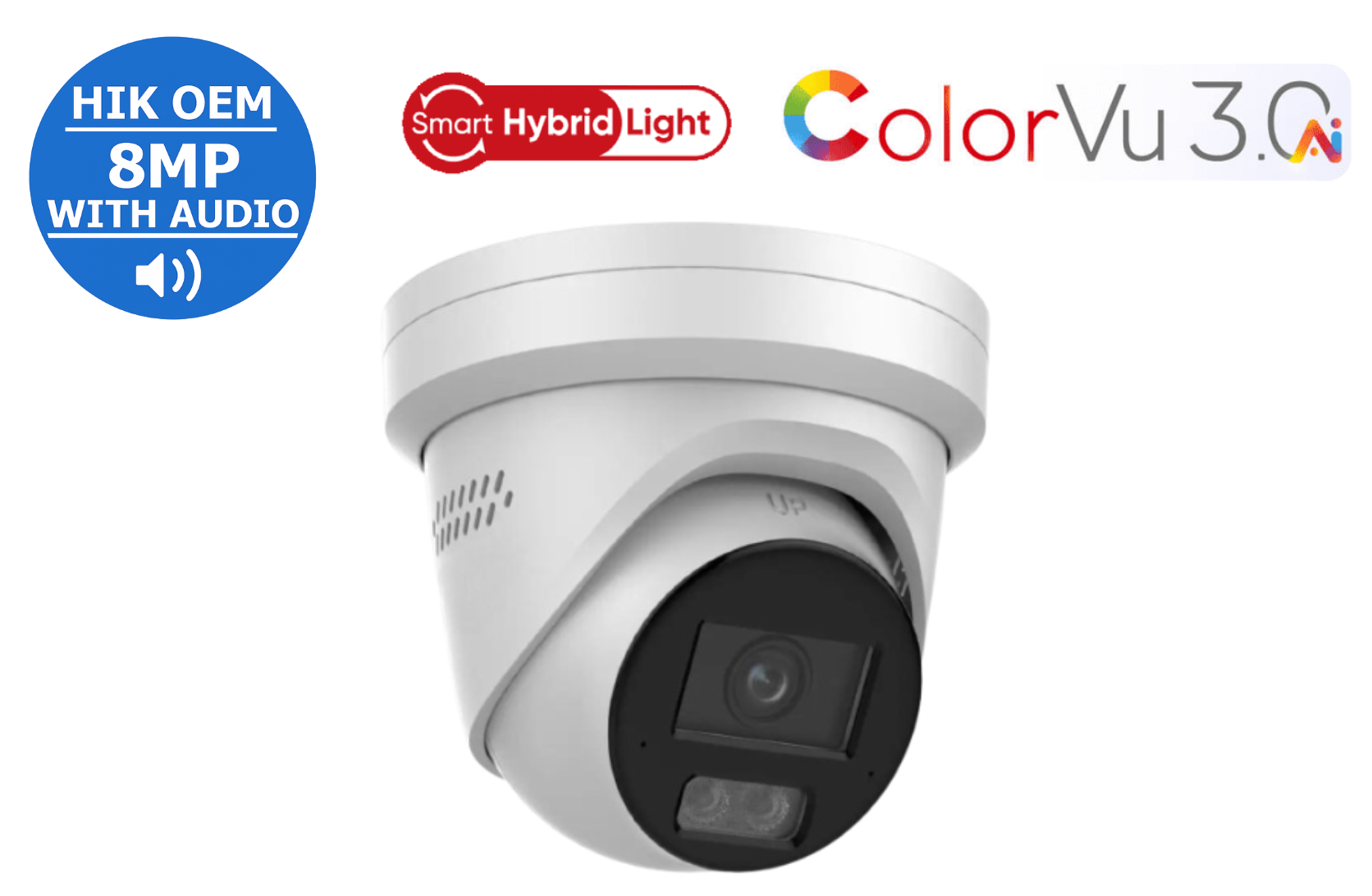 DS-2CD2387G3-LIS2UY/SL-OEM (2.8mm) 8 MP Smart Hybrid Light with ColorVu Fixed Turret Network Camera 2.8mm