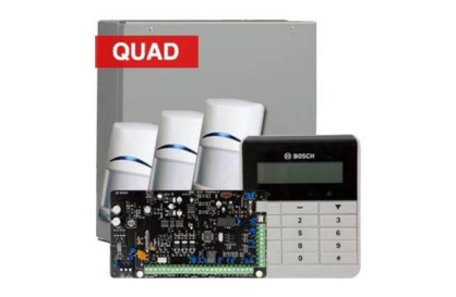 BOSCH, Solution 3000, Alarm kit, Includes ICP-SOL3-P panel, IUI-SOL-TEXT Alphanumeric LCD keypad, 3x ISC-BPQ2-W12 Quad PIR detectors