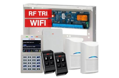 BOSCH, Solution 6000, Wireless alarm kit, Inc CC610PB panel, CP737B Wifi Prox LCD keypad, 2x RFDL-11 wireless Tritech detectors, RFRC-STR2 Radion receiver, 2x RFKF-FB transmitters