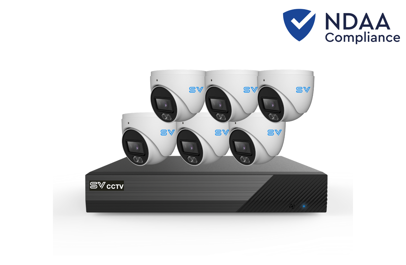 SV CCTV 8CH Lite 8MP Kit - 6 x 8MP Turret Cameras with 8CH NVR (NDAA)