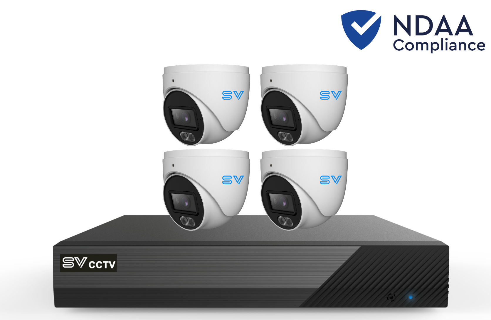 SV CCTV 8CH Lite 8MP Kit - 4 x 8MP Turret Cameras with 8CH NVR (NDAA)