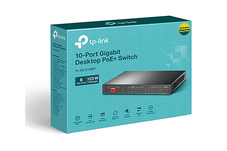TL-SG1210MP 10-Port Gigabit Desktop Switch with 8-Port PoE+