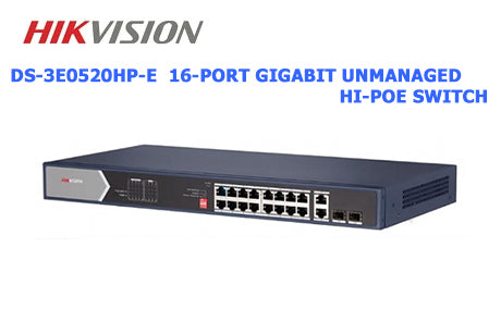 DS-3E0520HP-E HIKVISION 16 Port Gigabit Unmanaged POE Switch
