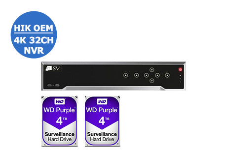 D-NVR-9932-16P-4K-8TB(2 x 4TB) HIK OEM Easy IP Plug & Play 4K 32CH NVR