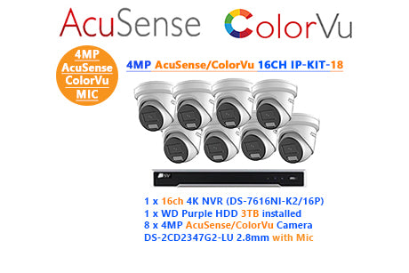 4MP AcuSense/ ColorVu 16CH IP-KIT-18