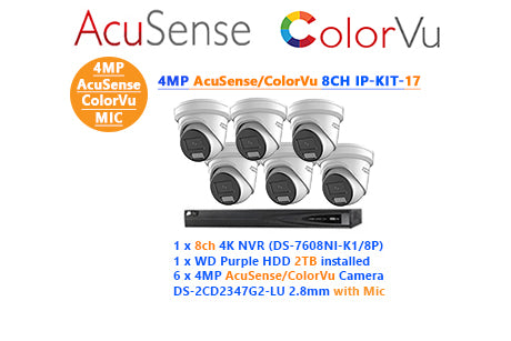 4MP AcuSense/ ColorVu 8CH IP-KIT-17