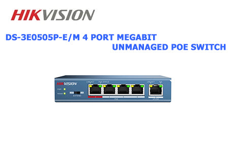 DS-3E0505P-E/M HIKVISION 4 Port Gigabit Unmanaged POE Switch