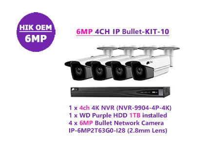 6MP 4CH IP Bullet-KIT-10