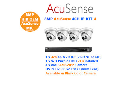 8MP AcuSense 4CH IP-KIT-4