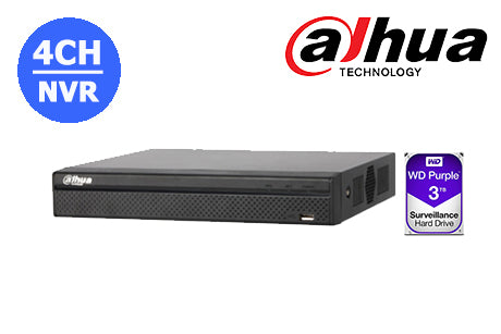 DHI-NVR4104HS-P-4KS2L-3TB Dahua 4K  4CH NVR with built in POE