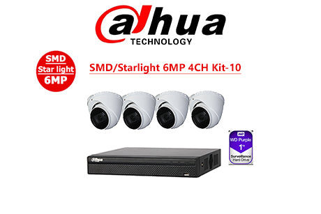 DAHUA SMD/Starlight 6MP 4CH Kit-10