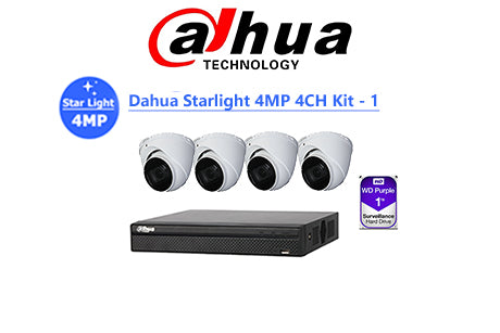 DAHUA Starlight 4MP 4CH IP TURRET KIT-1