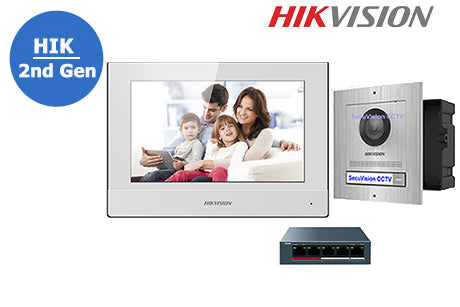 DS-KIS607-FM-KIT-WS HIKVISION 2nd Gen IP Intercom Flush Mount Kit - White Monitor