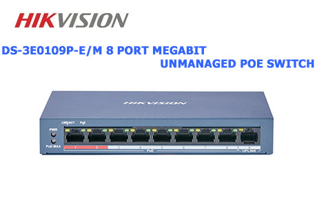DS-3E0109P-E/M HIKVISION 8 Port Megabit Unmanaged Long Range POE Switch